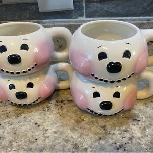 Snowman Mugs Figis‎ Inc. 2000 Set of 4 Winter Holiday Snowman Head Cup Mugs